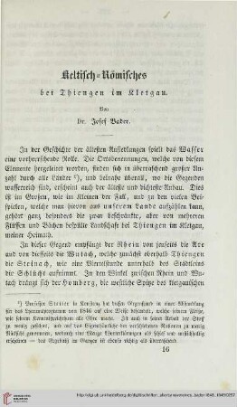 3(1849: Keltisch-Römisches bei Thiengen im Kletgau