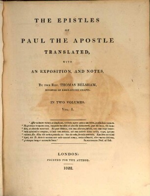 The epistles of Paul the Apostle, 1