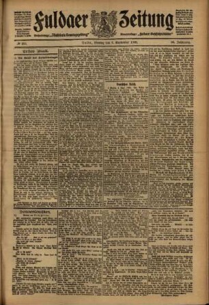 Erste Ausgabe vom Montag, den 06. September 1909.