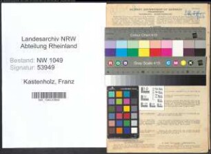 Entnazifizierung Franz Kastenholz , geb. 26.11.1895 (Dentist)