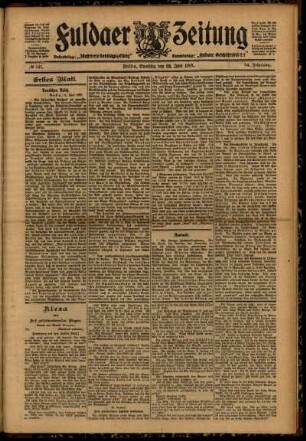 Erste Ausgabe vom Samstag, den 22. Juni 1907.