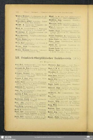 XII. Fränkisch-Oberpfälzischer Bezirksverein.