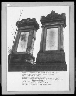 Grabstein von Abraham Haas (gestorben 1883.06.08)