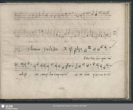 Thomas Stoltzer: Beatus vir qui non abiit