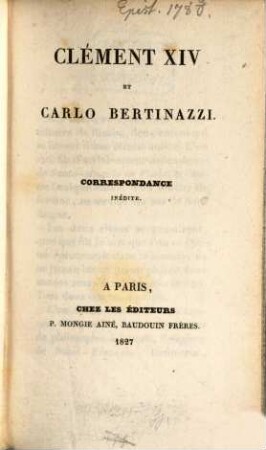 Correspondance inédite
