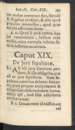 Caput XIX. De Iure sepulturae.