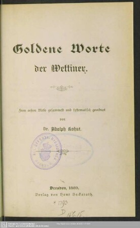 Goldene Worte der Wettiner