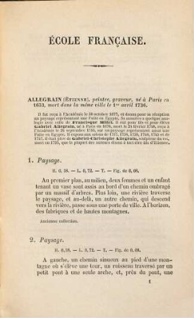 Notice des tableaux exposés dans les galéries du Musée Impérial du Louvre, 3. École Francaise