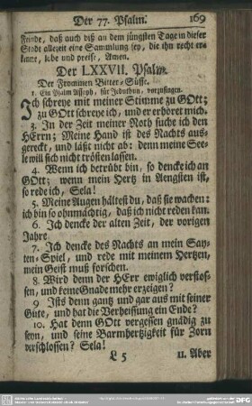 Der LXXVII. Psalm : Der Frommen Bitter-Süsse