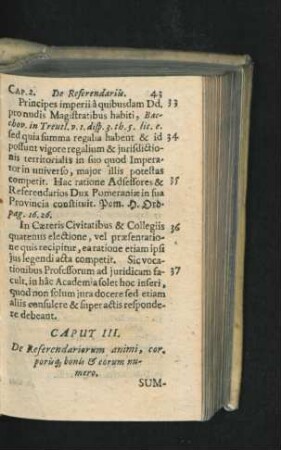Caput III. De Referendariorum animi, corporisque bonis & eorum numero.