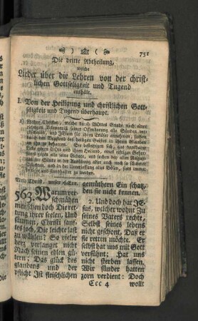 I. Von der Heiligung und christlichen Gottseligkeit und Tugend überhaupt.