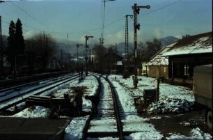 Kirchzarten: Höllentalbahn aus dem Zug; Bahnhof