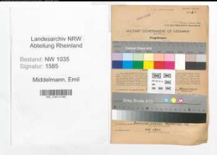 Entnazifizierung Emil Middelmann , geb. 20.07.1905 (Steiger)