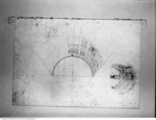 Album des Orazio Grassi, Perspektivische Studie eines kassettierten Tonnengewölbes