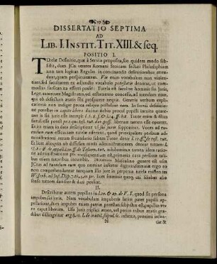Dissertatio Septima.
