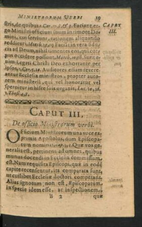 Caput III. De officio Ministrorum verbi.