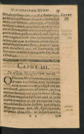 Caput III. De officio Ministrorum verbi.