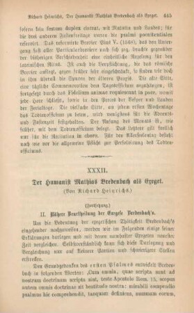445-469 Der Humanist Mathias Bredenbach als Exeget : II.