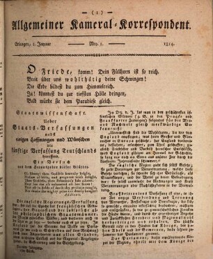 Allgemeiner Kameral-, Polizei-, Oekonomie-, Forst-, Technologie- und Handels-Korrespondent. 1814 = Bd. 17