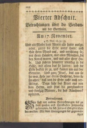 Vierter Abschnit. Betrachtungen über die Verdamnis der Gottlosen