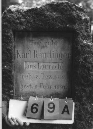 Grabstein 69 [Hahn S. 175 Grab-Nr. 855]: Grabstein 69A [Hahn S. 175 Grab-Nr. 855]