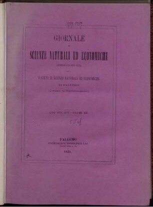 120: Giornale di scienze naturali ed economiche