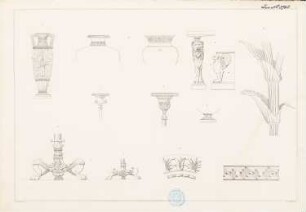 »Tektonik der Hellenen« (Tafelband, 2. Auflage Berlin 1874): Tafel 14: Ornamentik, Vasen