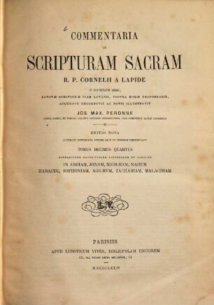 Commentaria in Scripturam Sacram R. P. Cornelii a Lapide. 14