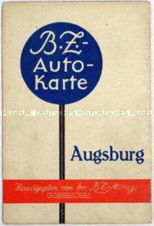 Verkehrskarte von Bayern mit Augsburg und Umgebung