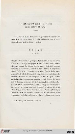 3.Ser.1.1876: Il Sarcofago di S. Siro : primo vescovo di Pavia