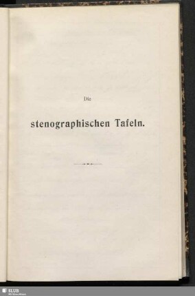 Die stenographischen Tafeln