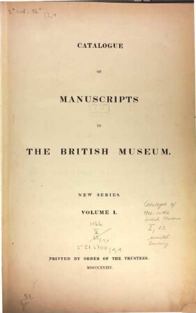 Catalogue of manuscripts in the British Museum. 1,1, The Arundel manuscripts