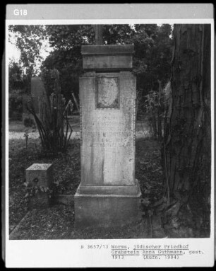 Grabstein von Anna Guthmann (gestorben 1913)