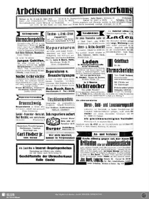 Arbeitsmarkt der Uhrmacherkunst
