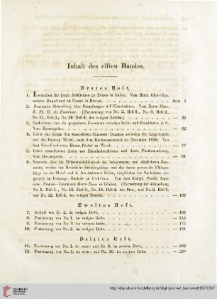 Inhalt des elften Bandes