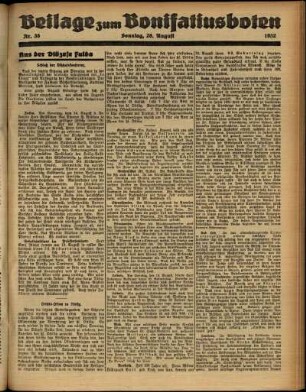 Zweite Ausgabe vom Donnerstag, den 25. August 1932.