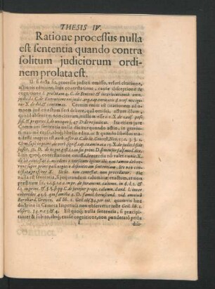 Thesis IV. Ratione processus nulla est sententia quando contra solitum iudiciorum ordinem prolata est.