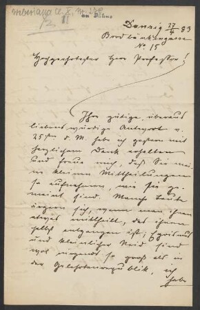 Brief an Friedrich Wilhelm Jähns : 23.04.1883