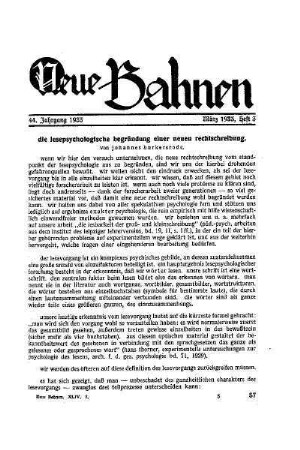 die lesepsychologische begründung einer neuen rechtschreibung