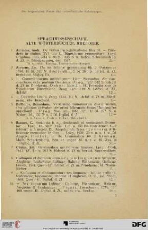 Sprachwissenschaft, alte Wörterbücher, Rhetorik (Nr. 1-80)