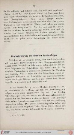 III. Charakterisierung der einzelnen Passionsfolgen