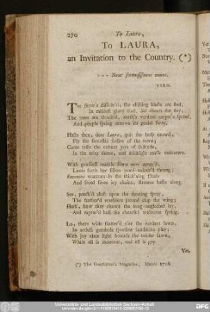 [17.] To Laura, an Invitation to the Country.