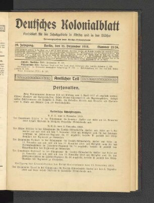 15. Dezember 1918. Nummer 23/24.