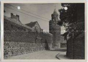 Pyritz, Stadtmauer mit Eulenturm