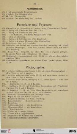 Photographie (Nr. 689-716)