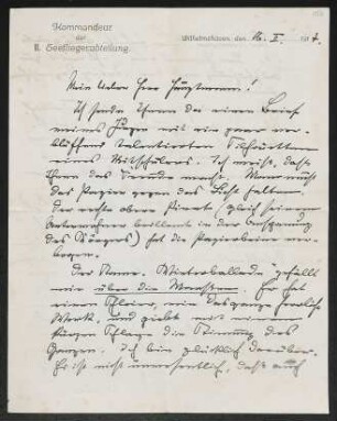 Brief von Fritz Brehmer an Gerhart Hauptmann