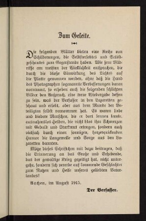 Zum Geleite