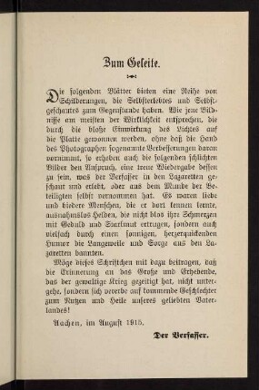 Zum Geleite