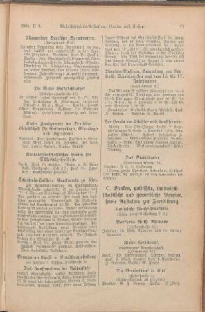 C. Banken, politische, landwirthschaftliche und gewerbliche Vereine, sowie Anstalten zur Fortbildung.