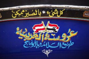Luxor - Rückansicht einer Kutsche : Luxor, Kutsche mit Bemalung, aufgenommen 2006